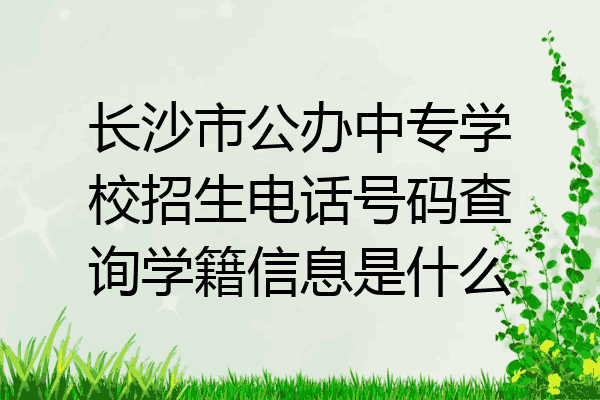 长沙市公办中专学校招生电话号码查询学籍信息是什么