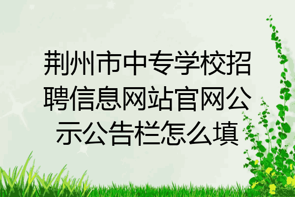 荆州市中专学校招聘信息网站官网公示公告栏怎么填