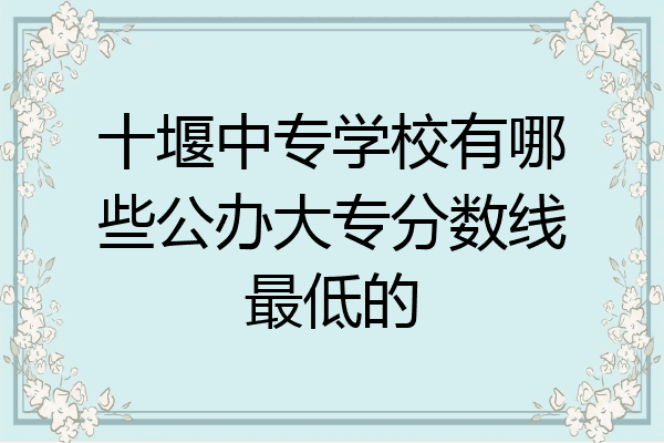 十堰中专学校有哪些公办大专分数线最低的