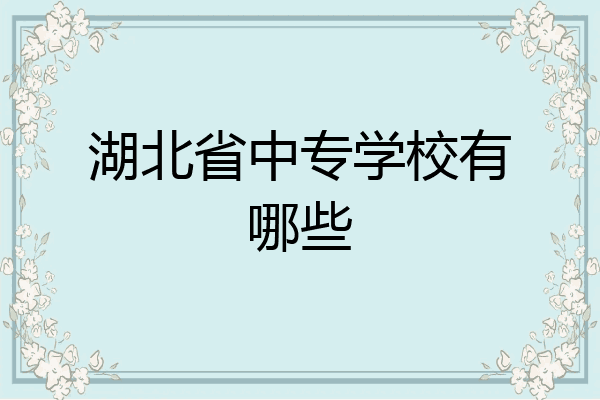 湖北省中专学校有哪些