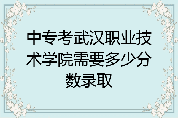 中专考武汉职业技术学院需要多少分数录取