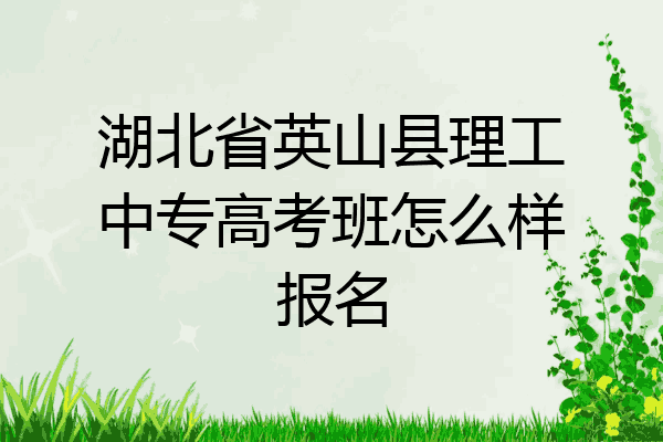 湖北省英山县理工中专高考班怎么样报名