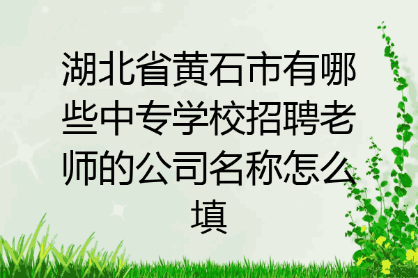 湖北省黄石市有哪些中专学校招聘老师的公司名称怎么填