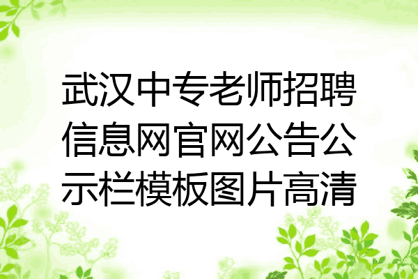 武汉中专老师招聘信息网官网公告公示栏模板图片高清
