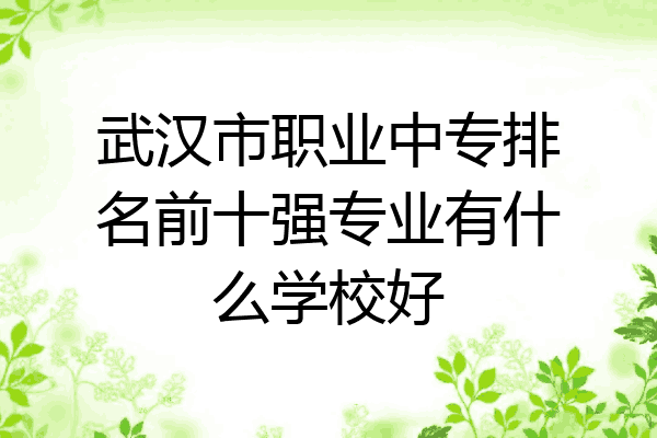 武汉市职业中专排名前十强专业有什么学校好