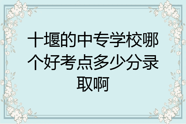 十堰的中专学校哪个好考点多少分录取啊