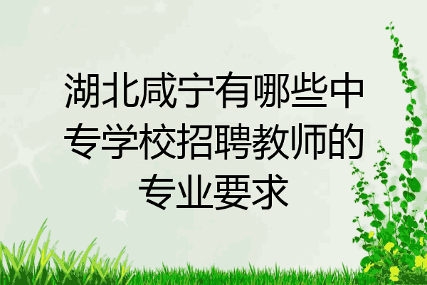 湖北咸宁有哪些中专学校招聘教师的专业要求