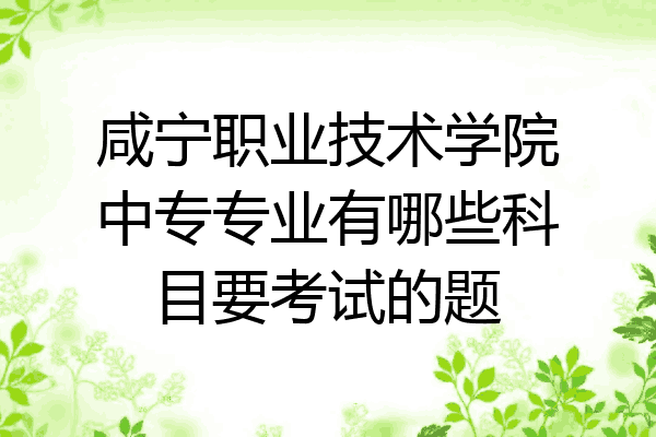 咸宁职业技术学院中专专业有哪些科目要考试的题
