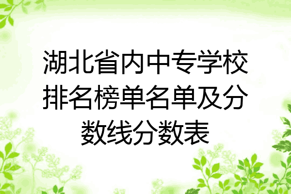 湖北省内中专学校排名榜单名单及分数线分数表
