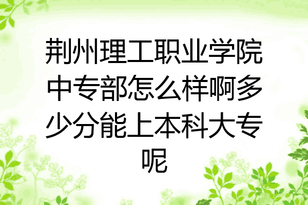 荆州理工职业学院中专部怎么样啊多少分能上本科大专呢