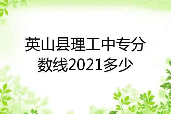 英山县理工中专分数线2021多少