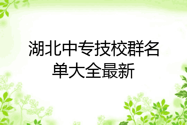 湖北中专技校群名单大全最新
