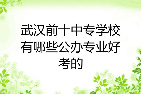武汉前十中专学校有哪些公办专业好考的