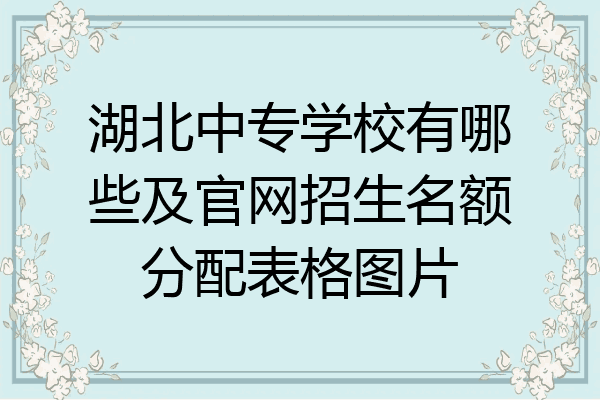 湖北中专学校有哪些及官网招生名额分配表格图片