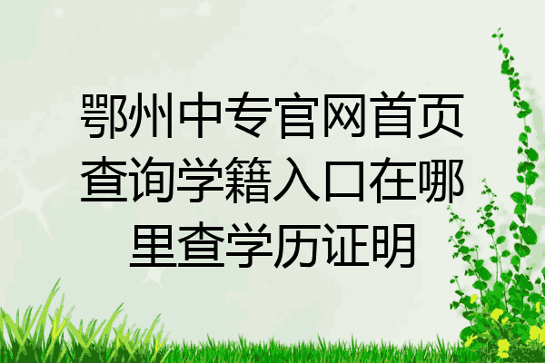 鄂州中专官网首页查询学籍入口在哪里查学历证明