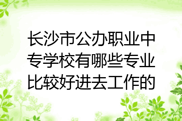 长沙市公办职业中专学校有哪些专业比较好进去工作的