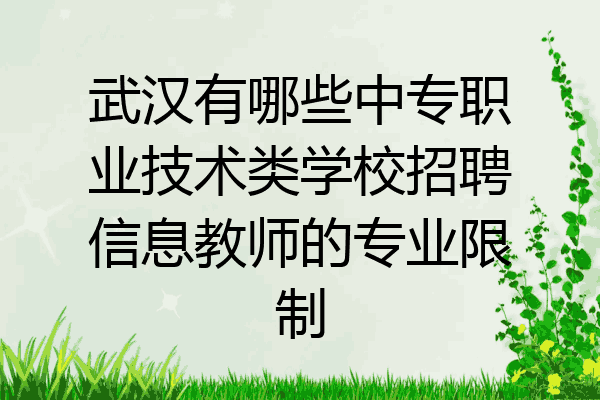 武汉有哪些中专职业技术类学校招聘信息教师的专业限制
