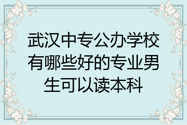 武汉中专公办学校有哪些好的专业男生可以读本科