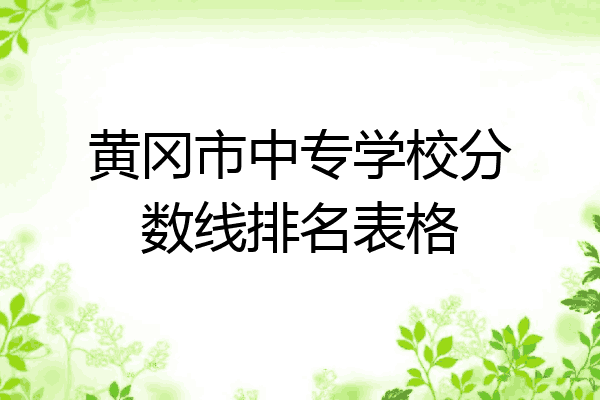 黄冈市中专学校分数线排名表格