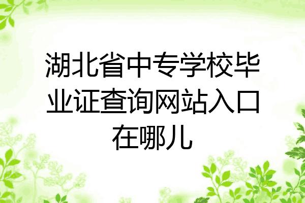 湖北省中专学校毕业证查询网站入口在哪儿