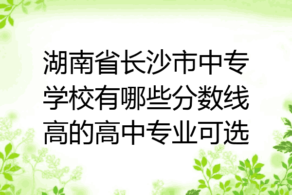 湖南省长沙市中专学校有哪些分数线高的高中专业可选