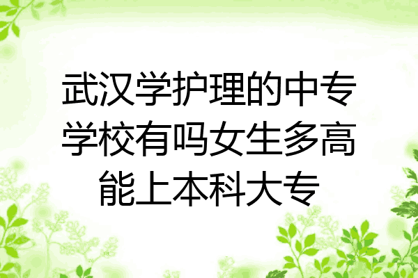 武汉学护理的中专学校有吗女生多高能上本科大专