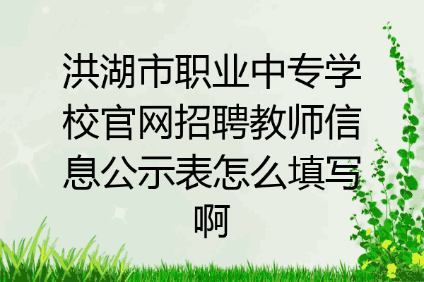 洪湖市职业中专学校官网招聘教师信息公示表怎么填写啊
