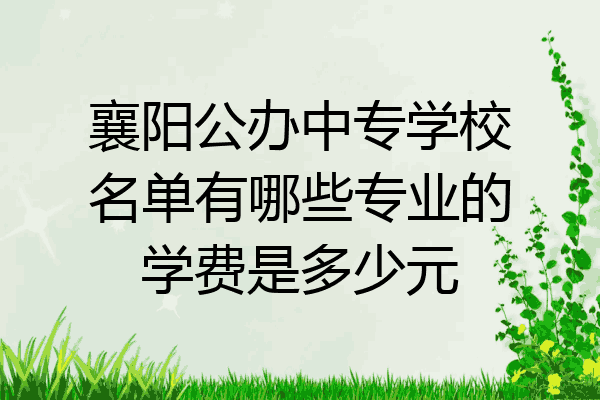 襄阳公办中专学校名单有哪些专业的学费是多少元