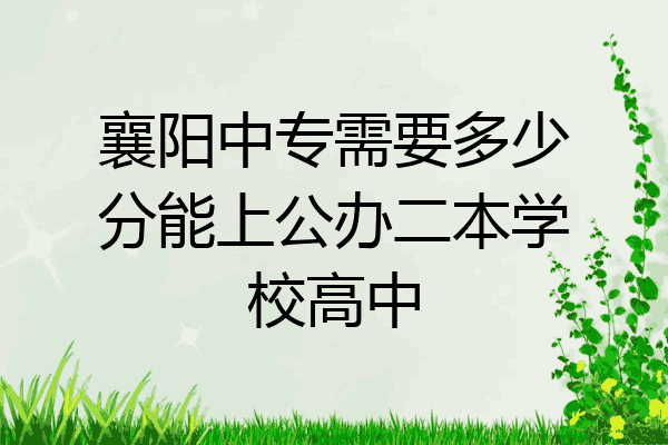 襄阳中专需要多少分能上公办二本学校高中