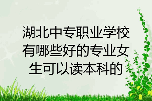 湖北中专职业学校有哪些好的专业女生可以读本科的