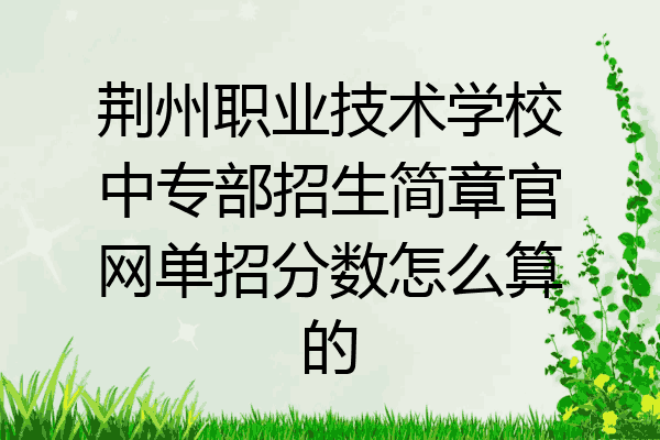 荆州职业技术学校中专部招生简章官网单招分数怎么算的