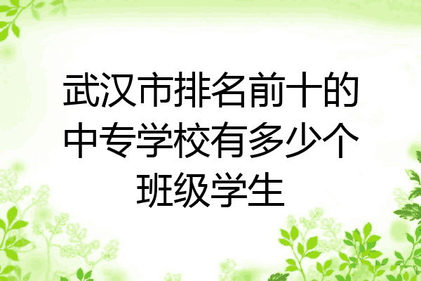 武汉市排名前十的中专学校有多少个班级学生