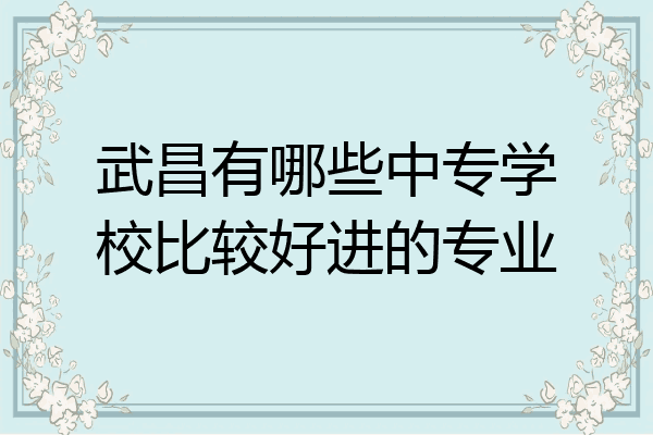 武昌有哪些中专学校比较好进的专业