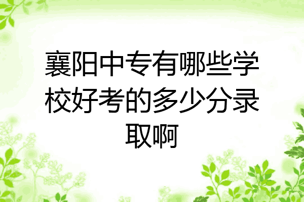 襄阳中专有哪些学校好考的多少分录取啊