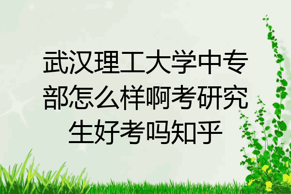 武汉理工大学中专部怎么样啊考研究生好考吗知乎
