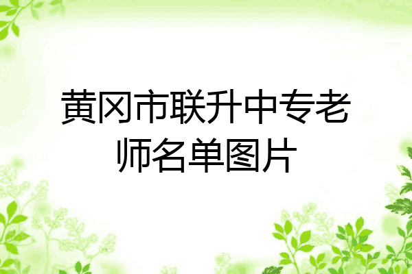 黄冈市联升中专老师名单图片