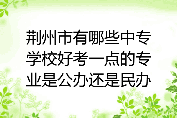 荆州市有哪些中专学校好考一点的专业是公办还是民办