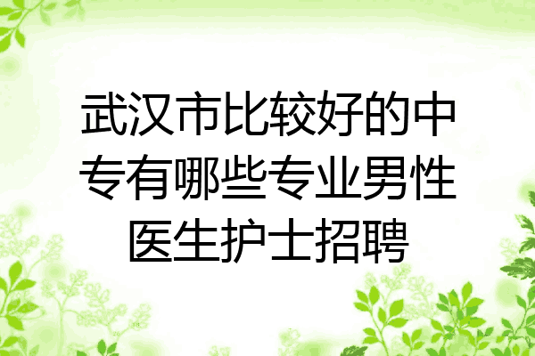武汉市比较好的中专有哪些专业男性医生护士招聘