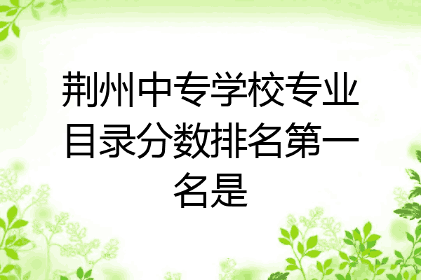 荆州中专学校专业目录分数排名第一名是