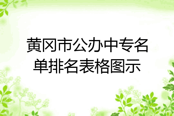 黄冈市公办中专名单排名表格图示