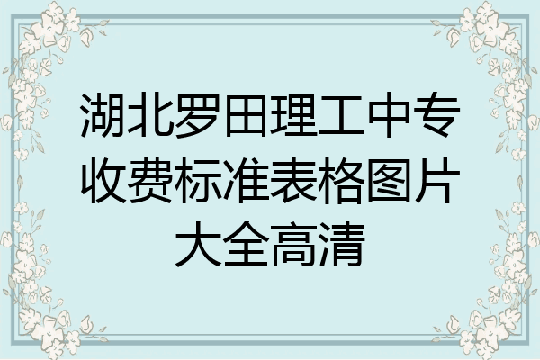 湖北罗田理工中专收费标准表格图片大全高清