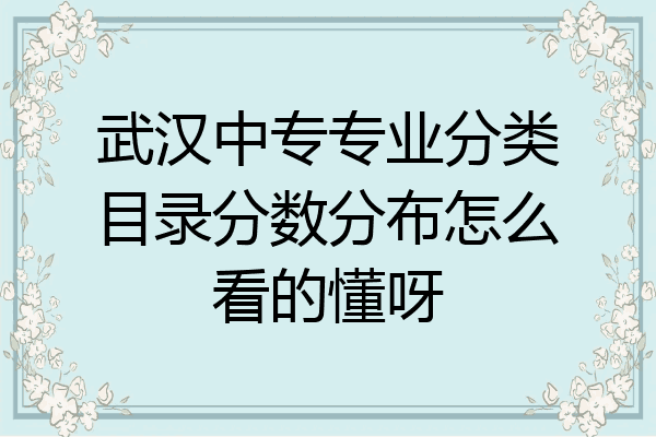 武汉中专专业分类目录分数分布怎么看的懂呀