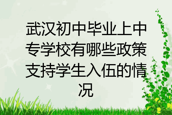 武汉初中毕业上中专学校有哪些政策支持学生入伍的情况