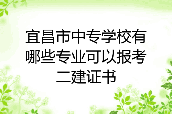 宜昌市中专学校有哪些专业可以报考二建证书