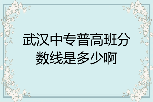 武汉中专普高班分数线是多少啊