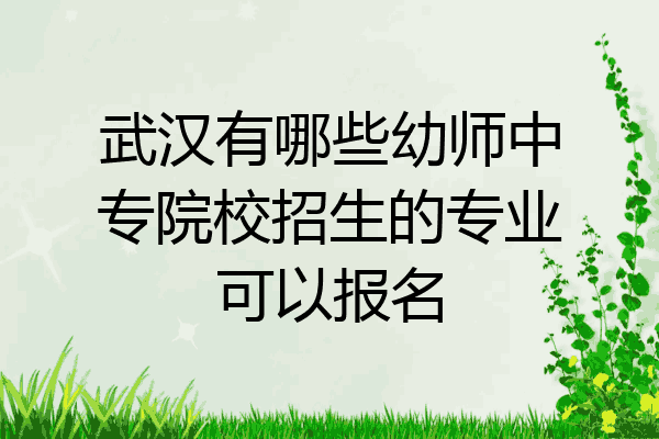 武汉有哪些幼师中专院校招生的专业可以报名