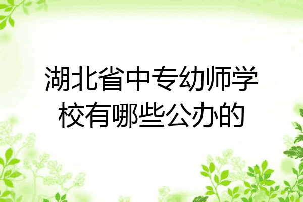湖北省中专幼师学校有哪些公办的