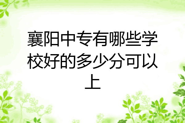 襄阳中专有哪些学校好的多少分可以上