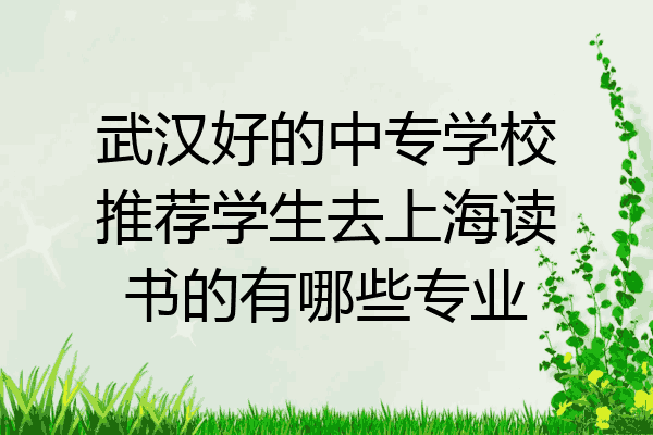 武汉好的中专学校推荐学生去上海读书的有哪些专业