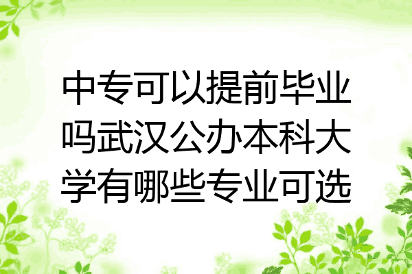 中专可以提前毕业吗武汉公办本科大学有哪些专业可选
